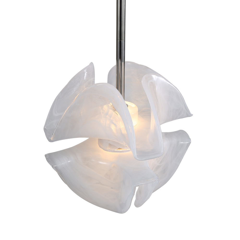 Golden Lighting Glacier Integrated LED Pendant in Polished Nickel